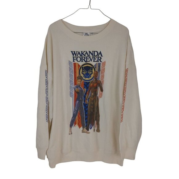 Marvel Studios Wakanda Forever Black Panther Crewneck Oversized M Sweatshirt - Picture 1 of 6